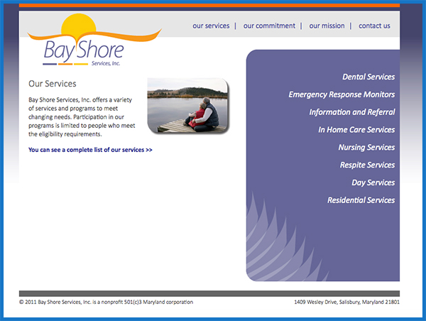 bayshore website before redesign